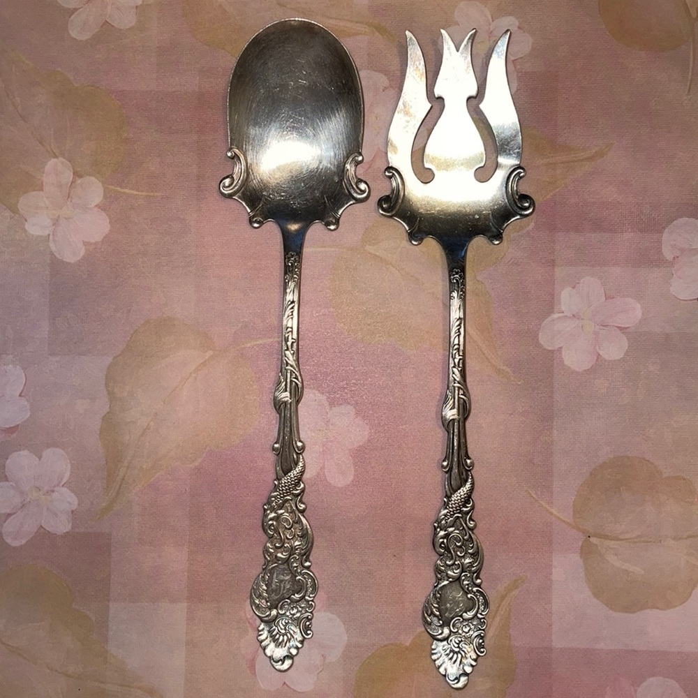 Antique Rare 1847 A1 Roger’s Bros salad spoon & fork